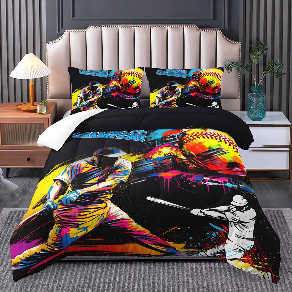 Vibrant Baseball Champions Bedding Set