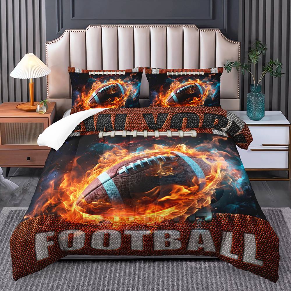 Blazing Gridiron Football Quilt Cover Set