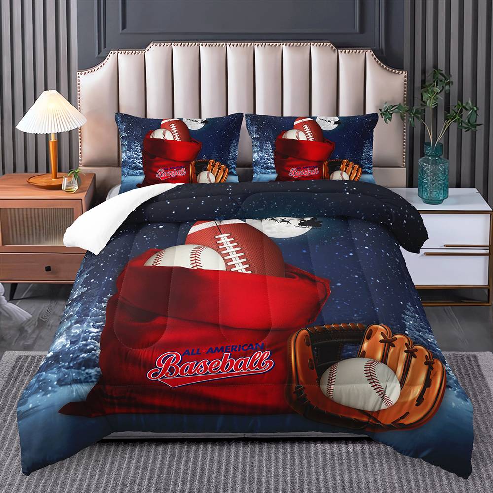 Nighttime Baseball Dream Quilt Cover Set