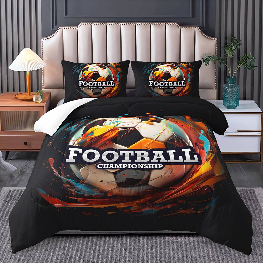 Fiery Football Championship Quilt Cover Set