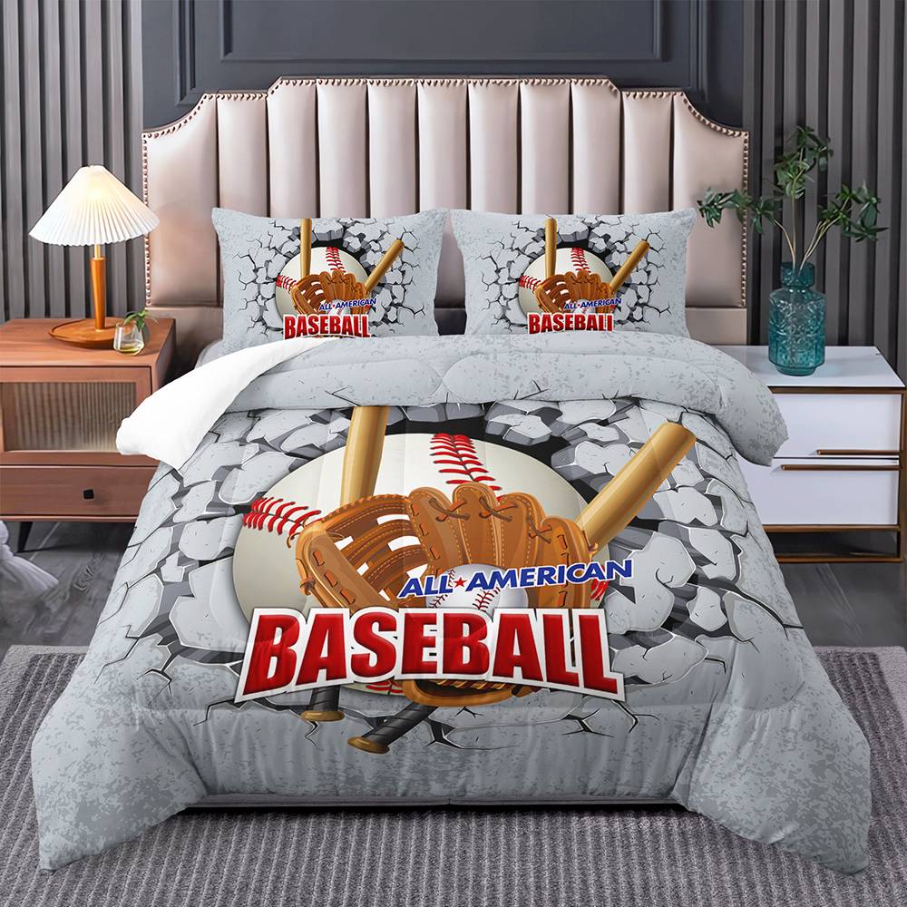 Home Run Baseball Enthusiast Quilt Set