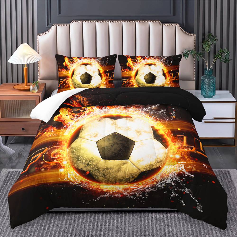 Fiery Soccer Blaze Quilt Cover Set