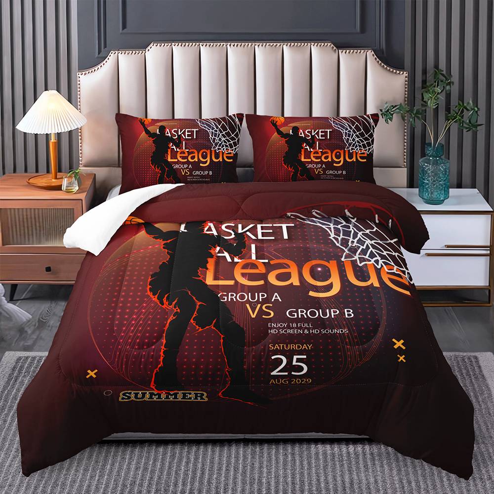 Slam Dunk Basketball League Bedding Set